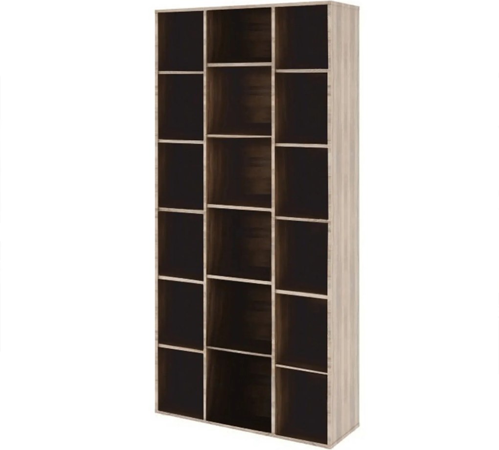 Biblioteca DUNAJ TIP 13, stejar sonoma, DTD laminat, 90x32x191 cm
