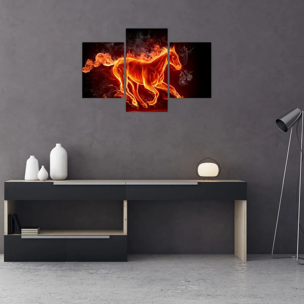 Tablou - Cal în flăcări (90x60 cm)