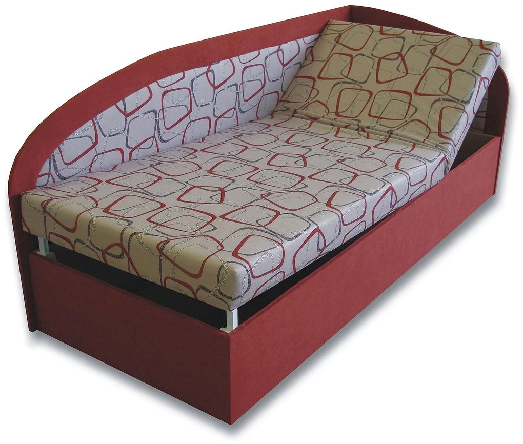 Pat de o persoană (canapea) 80 cm Krista (cărămiziu 41 + Dodo 1008) (D). 793094