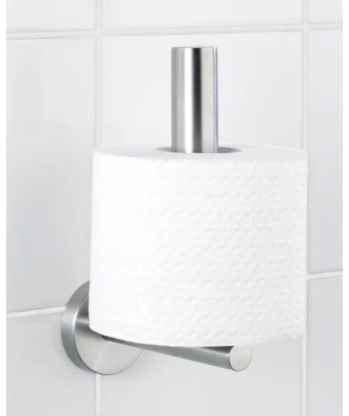 WENKO 19613100 - Suport pentru hârtie igienică BOSIO MATT, 8 x 18 cm, oțel inoxidabil, argintiu