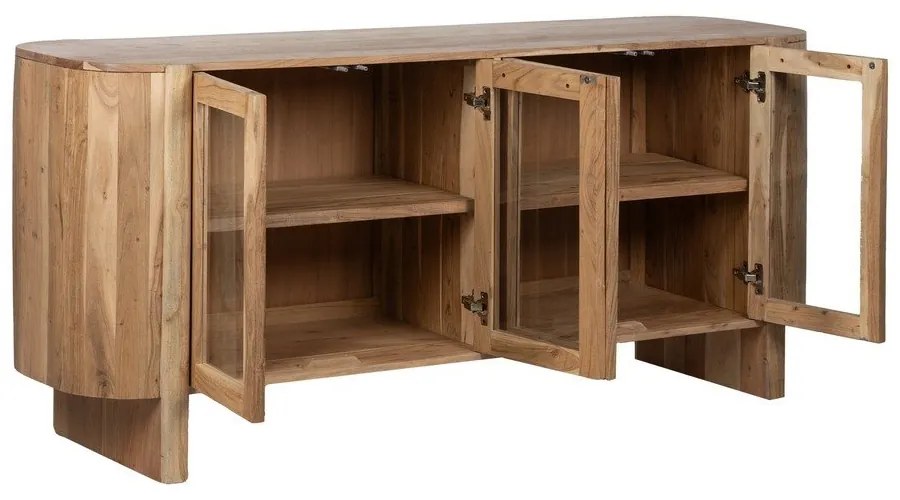 Vitrină în culoare naturală din lemn de acacia 180x80x40 cm Creel – Ixia