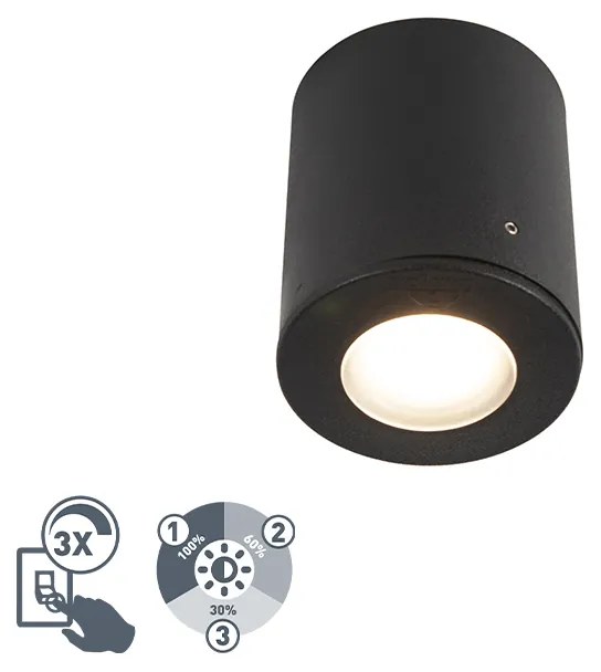 Spotlight modern montat pe suprafață negru IP55 inclusiv 1 x GU10 - Franca