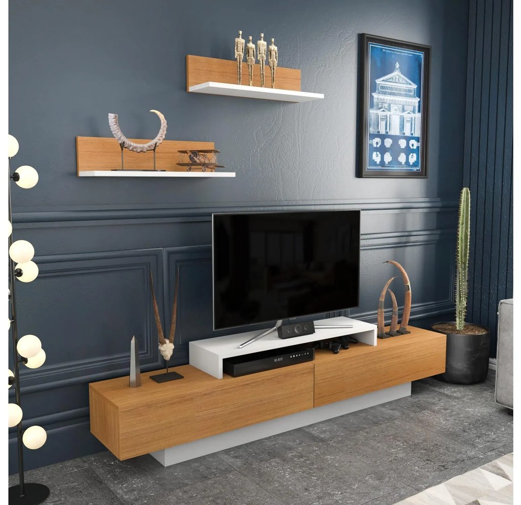 Mobilier living Lusalona (alb + teak). 1107307