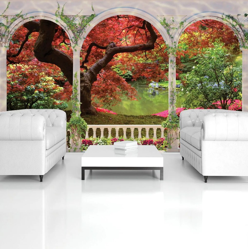 Fototapet - Arcade copac lemne de pădure peisaj (152,5x104 cm)