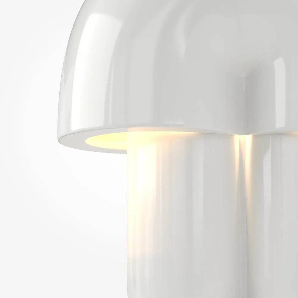 Veioza decorativa LED din ceramica Hope alb lucios