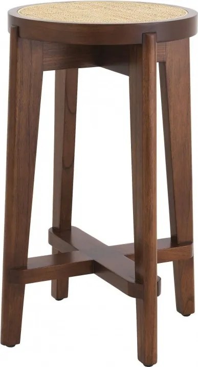 Scaun de bar din lemn finisaj maro design modern Dareau, H-67cm 114181 HZ