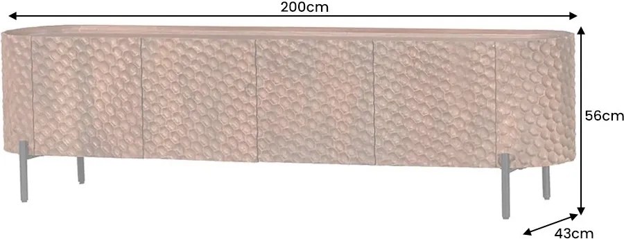 Comoda TV cu model 3D tip fagure ADLON 200cm