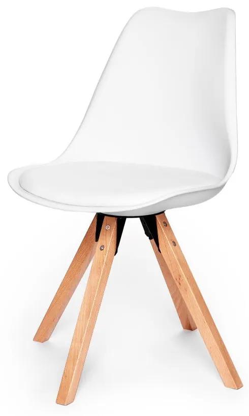 Set 2 scaune cu structură din lemn de fag Bonami Essentials Gina, alb