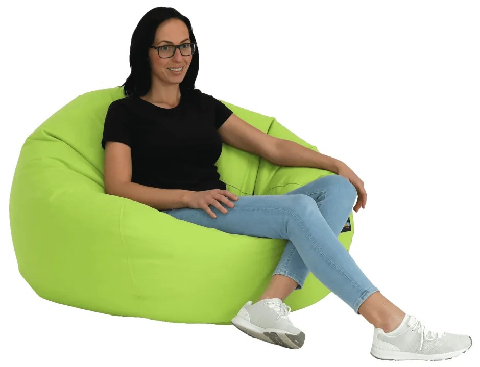 Fotoliu tip sac, material textil verde, KATANI