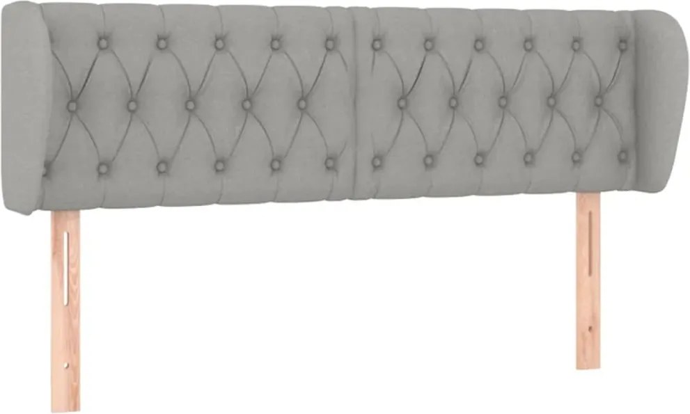 vidaXL Tăblie de pat cu aripioare gri deschis 147x23x78/88 cm textil