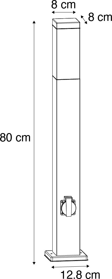 Lampă de exterior Maro ruginiu cu țăruș de sol și presetupe 80cm Inclusiv dulie IP44 - Malios
