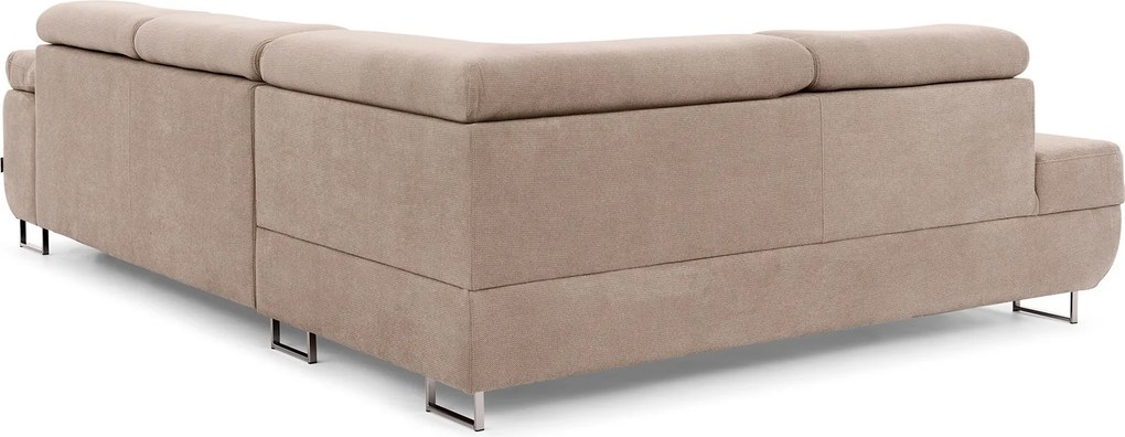Colțar extensibil Annabelle L stânga - Lotus Sand bej, picioare cromate