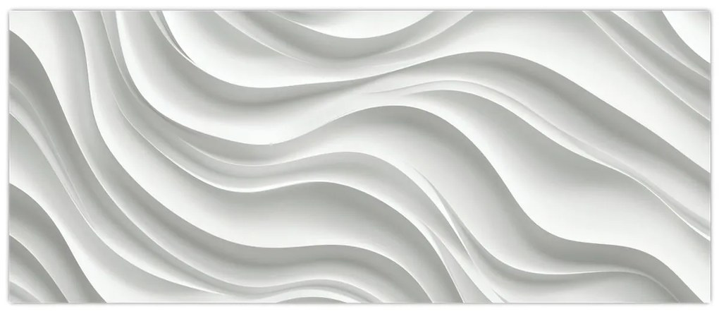 Tablou - Valuri Albe 3D (120x50 cm)