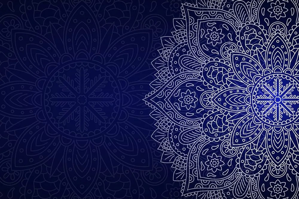 Tapet Mandala albastru închis