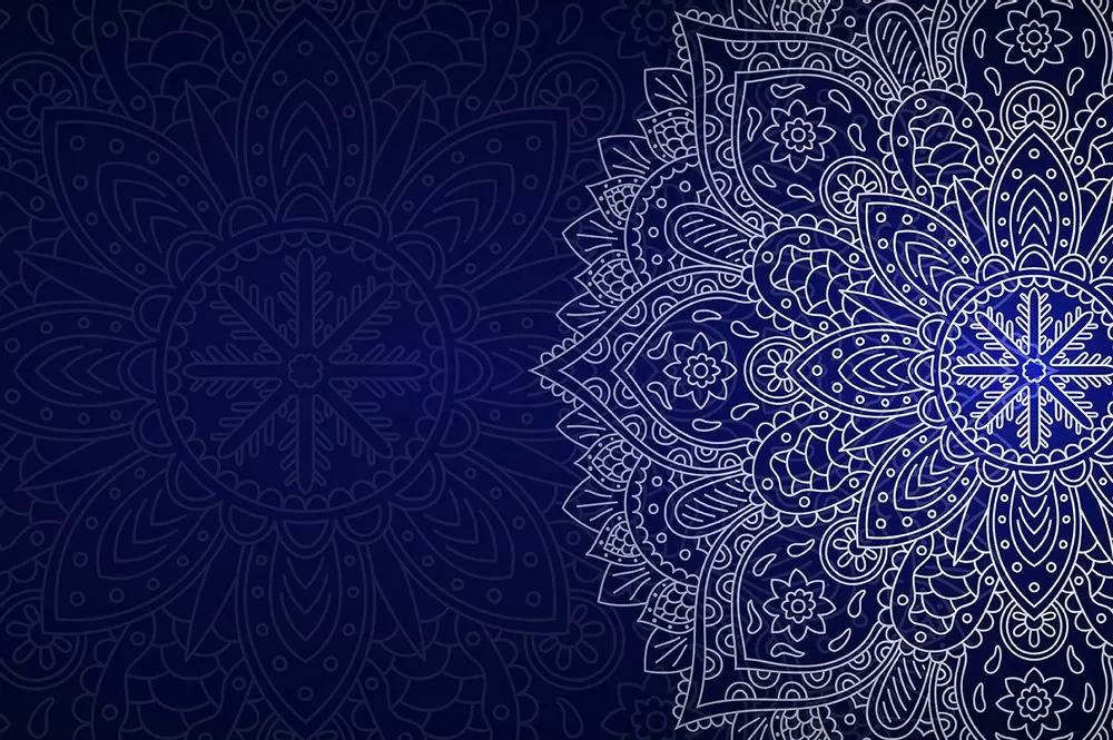 Tapet Mandala albastru închis