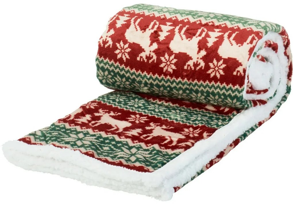 Pătură din imitație blăniță Festive Reinder 160 x 130 cm