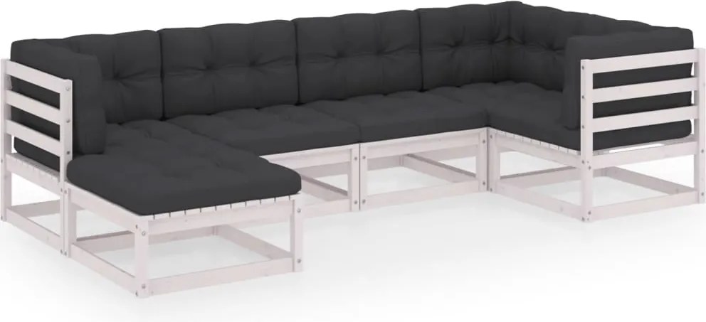 vidaXL Set mobilier de grădină cu perne, 6 piese, lemn masiv de pin
