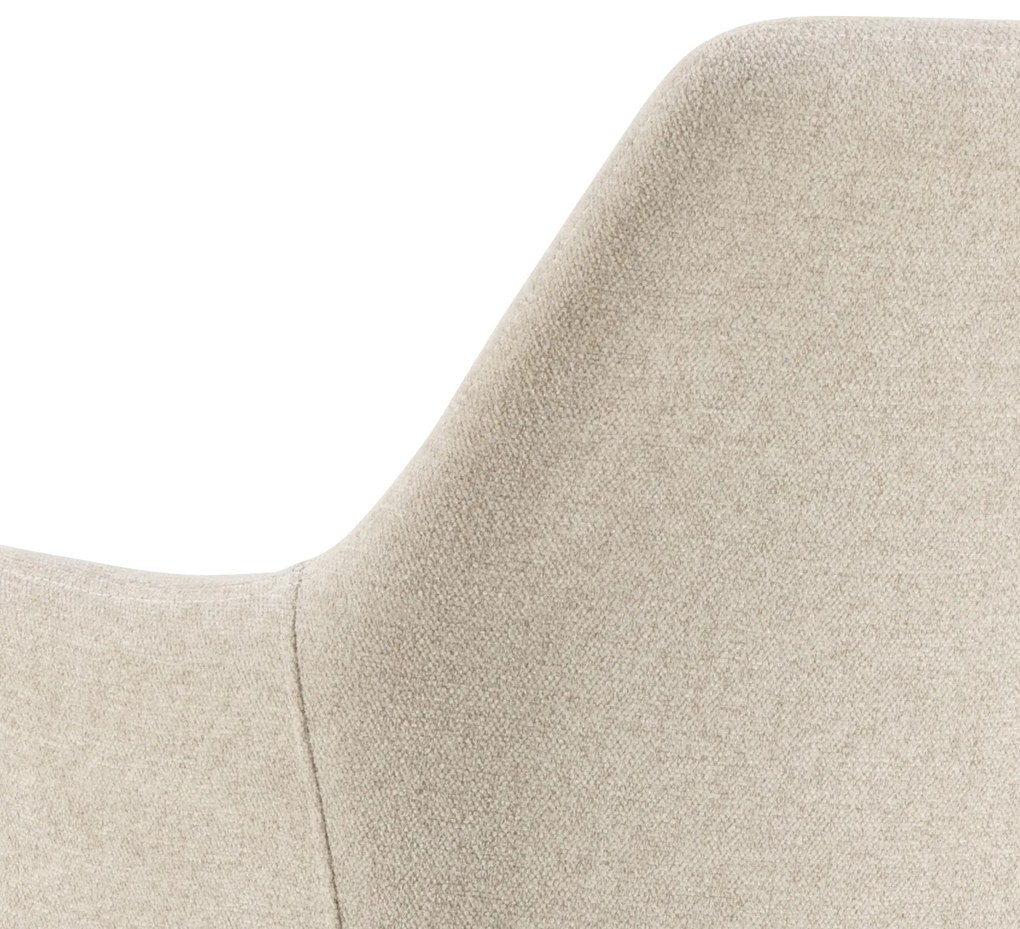 MAZZONI EXPORT VERA Bej (material Apia 453) / cadru bej-gri (cașmir) - SCAUN MODERN ADÂNC TAPIȚAT DIN CHENILLE PENTRU SALON/LIVING LOFT