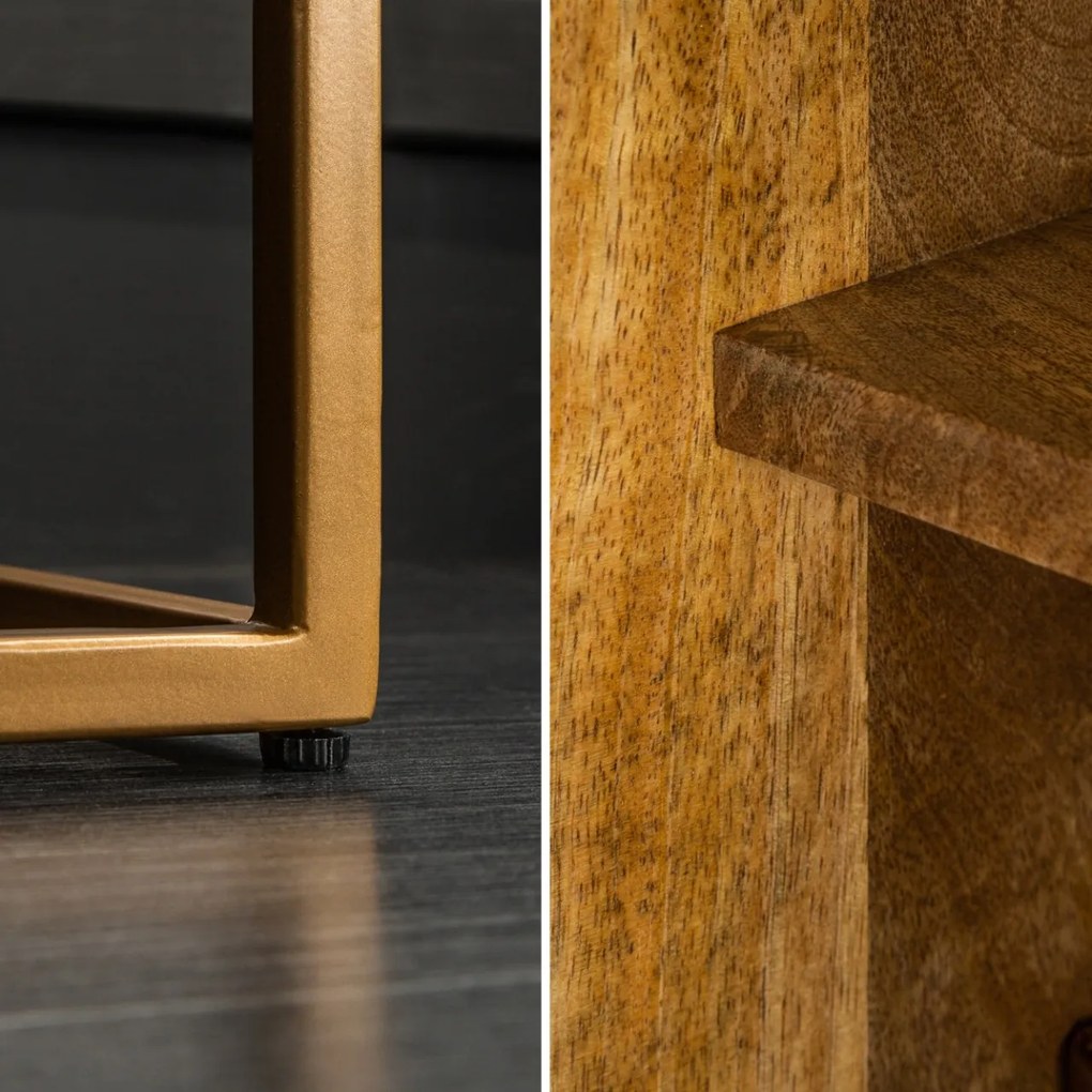 Dulap design extravagant Ongx 100cm, lemn mango/ piatra agat A-39231 VC