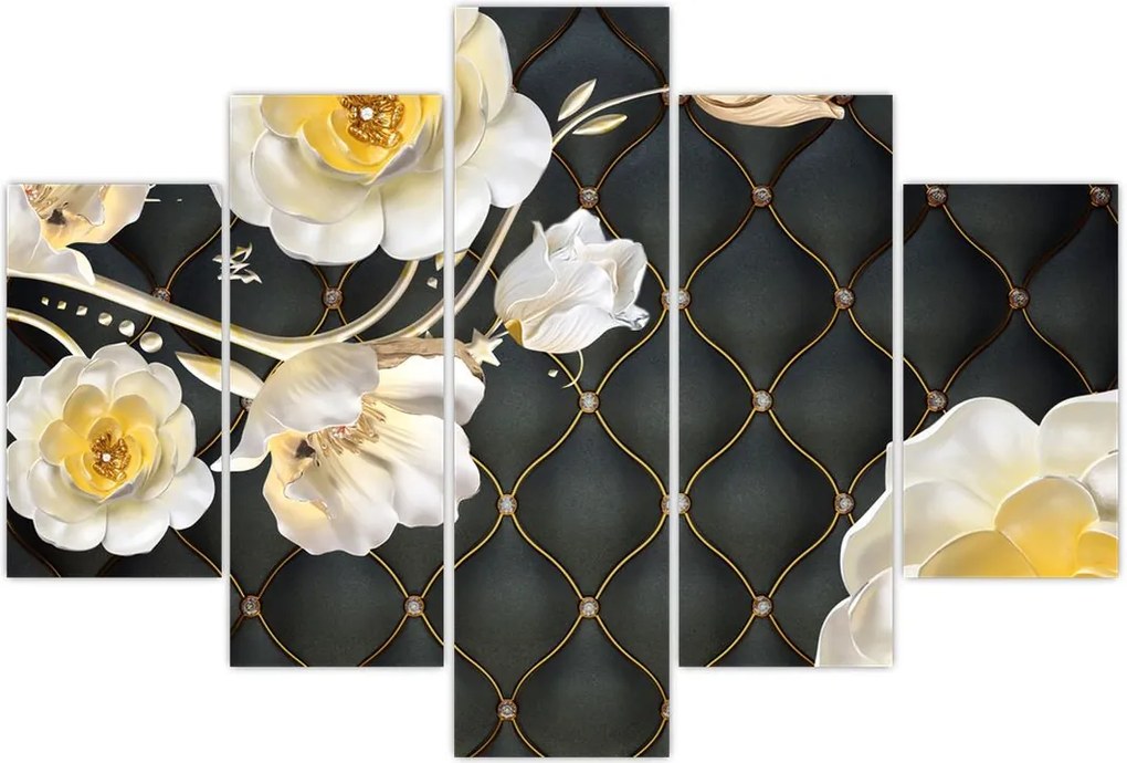 Tablou - Imagine cu flori de trandafir alb (150x105 cm)