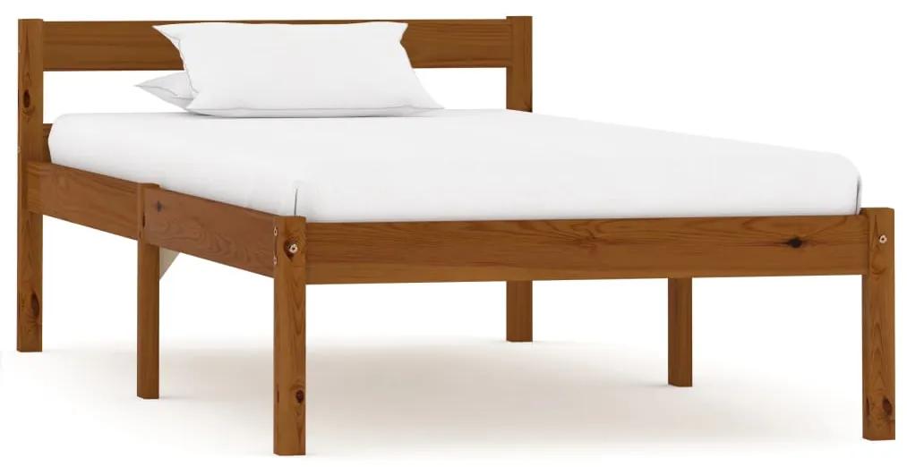 283208 vidaXL Cadru de pat, maro miere, 90 x 200 cm, lemn masiv de pin