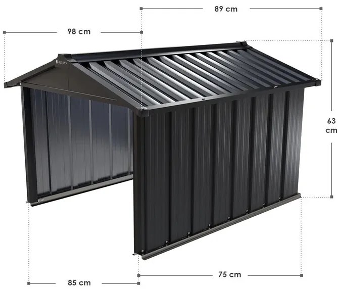 Juskys Garaj pentru robotul de tuns iarba 98x89x63 cm - antracit