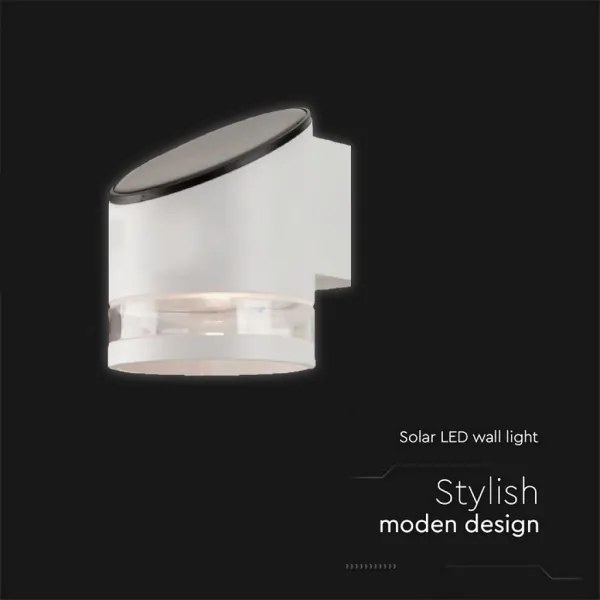 LED lampă solară de perete exterior 1W 3,7V 3000K IP54 1200mAh albă