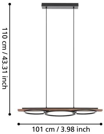 Eglo 99624-LED Lustra reglabilă BOYAL 2xLED/12,5W/230V+LED/15,5W maro/negru