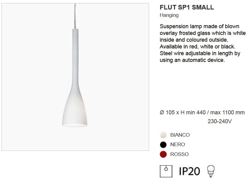 Pendul modern diametru 10,5 cm FLUT SP1 SMALL bianco 035697