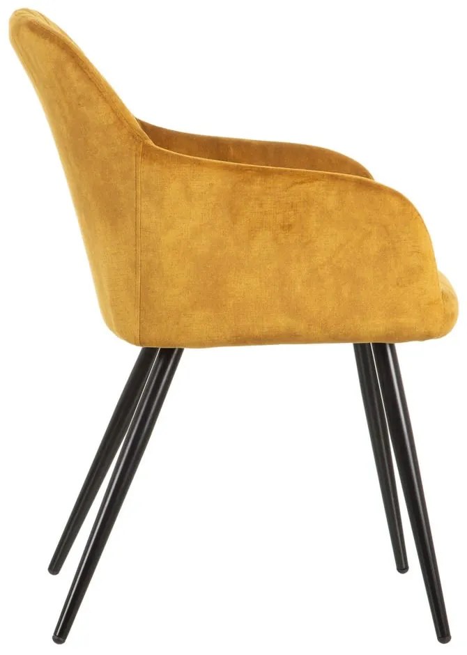 Set 2 scaune dining galben Ocre Fabric Chair