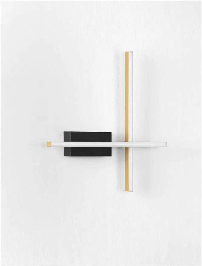 Aplica de perete LED design modern QUAM negru, auriu