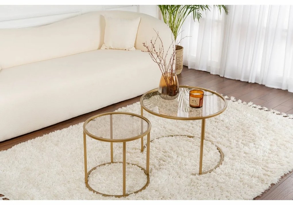 Set de măsuțe de cafea Aurum Gold and Bronze60 cm, 2 buc.