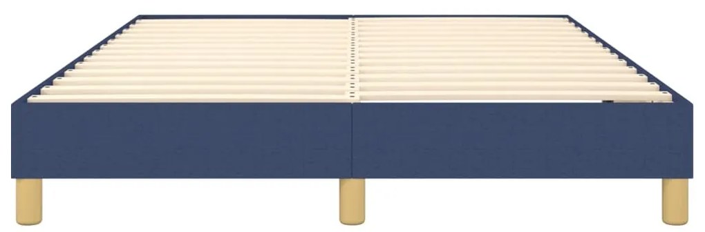 Cadru de pat box spring, albastru, 140x190 cm, textil Albastru, 25 cm, 140 x 190 cm