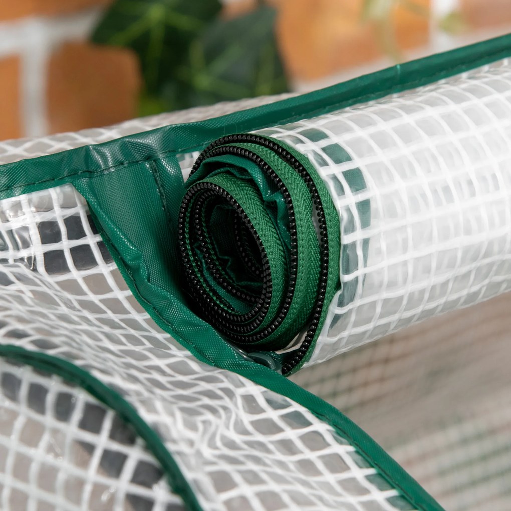 Outsunny Pat de Grădină Înălțat cu Acoperiș din PE, Jardinieră din Lemn pentru Exterior cu 4 Orificii de Drenaj, pentru Flori și Legume, pentru Grădină, Balcon, 121x55x117 cm, Gri Închis | Aosom Romania