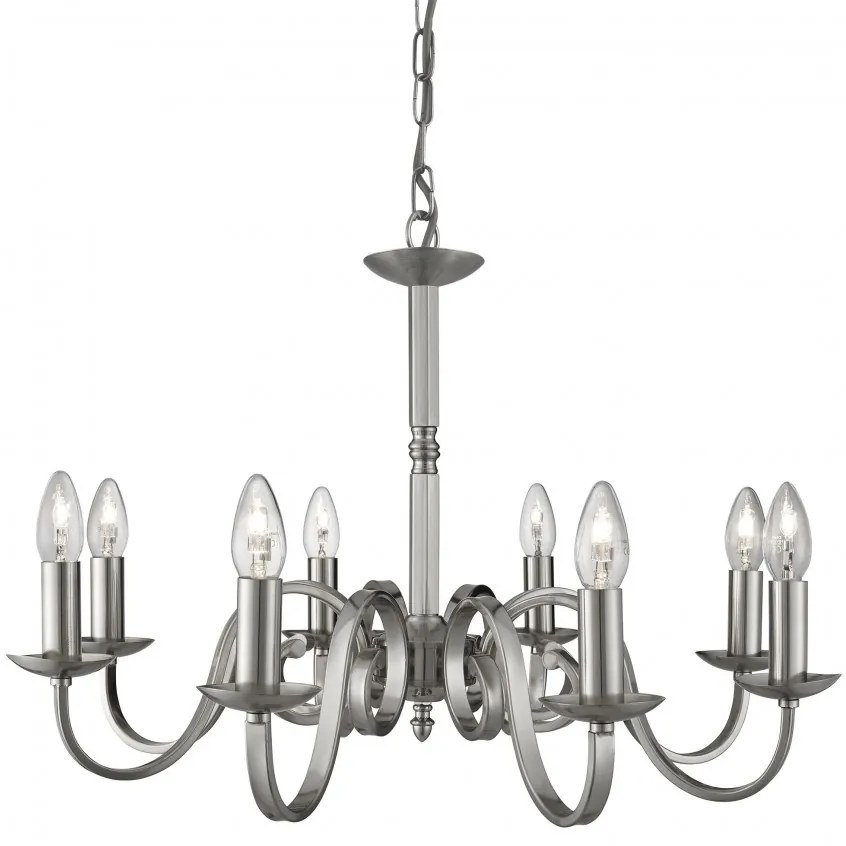 Lustra clasica suspendata design traditional Richmond 8L argintiu 1508-8SS SRT