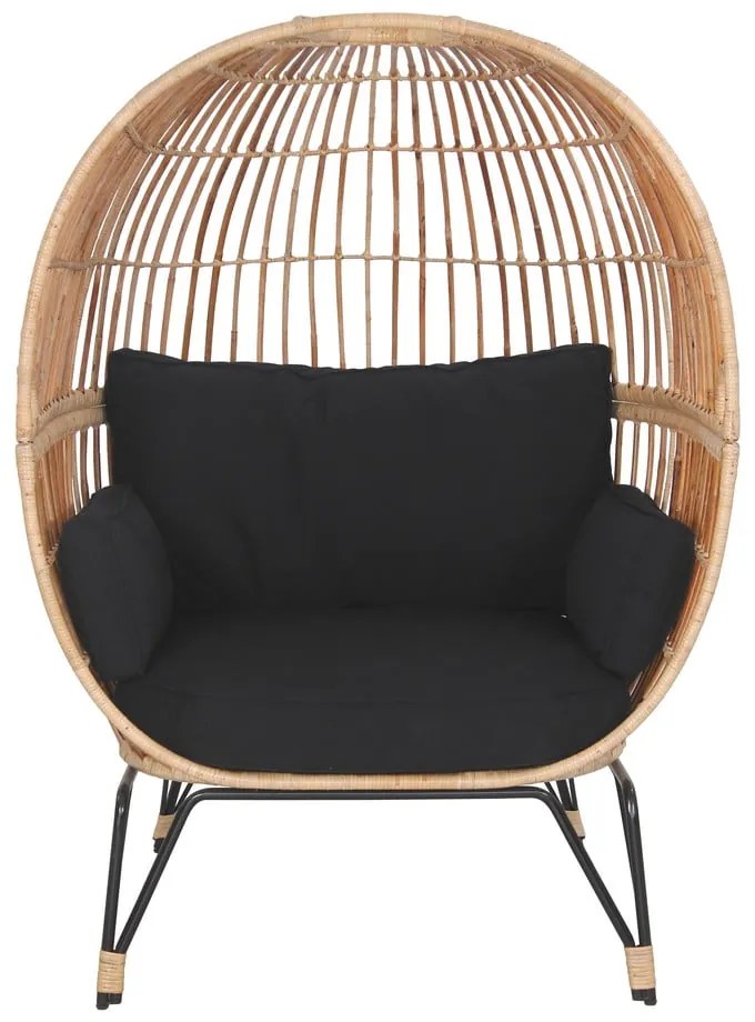 Fotoliu din ratan pentru grădină Bonami Essentials Nodi Black