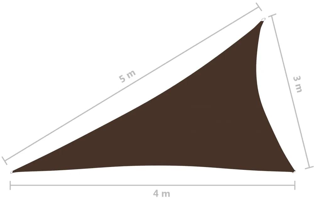 Parasolar, maro, 3x4x5 m, tesatura oxford, triunghiular Maro, 3 x 4 x 5 m