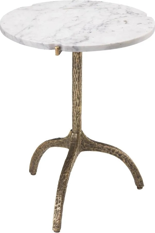 Masuta laterala design deosebit LUX Cortina, marmura alba 113803 HZ