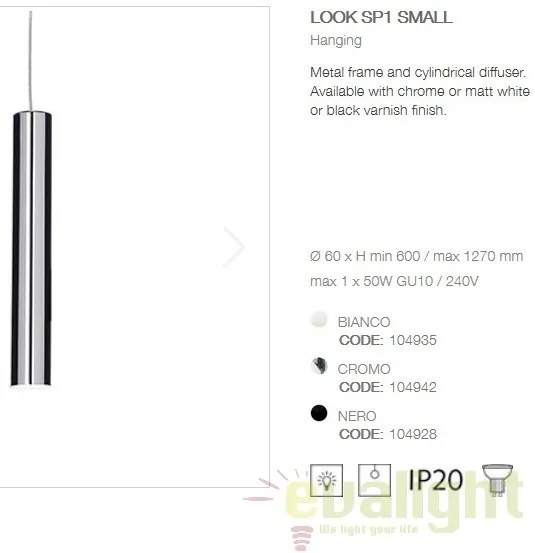 Pendul modern LOOK SP1 SMALL CROMO 104942