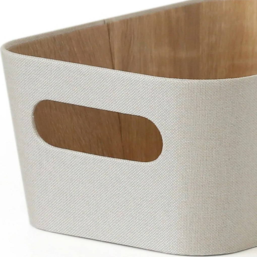 Set de 2 coșuri de depozitare Kitchisimo 26 × 18 ×11 cm, crem, S