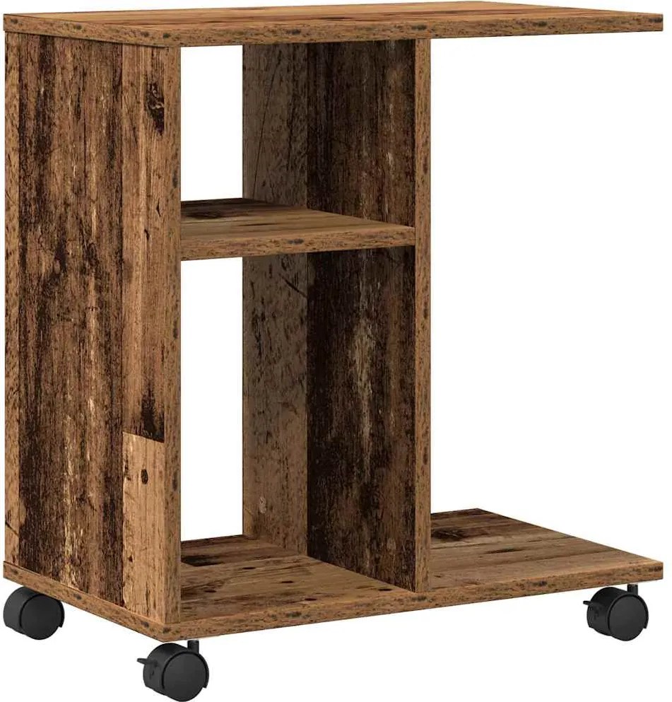vidaXL Masă laterală cu raft Lemn vechi 50 x 30 x 55 cm Lemn compozit