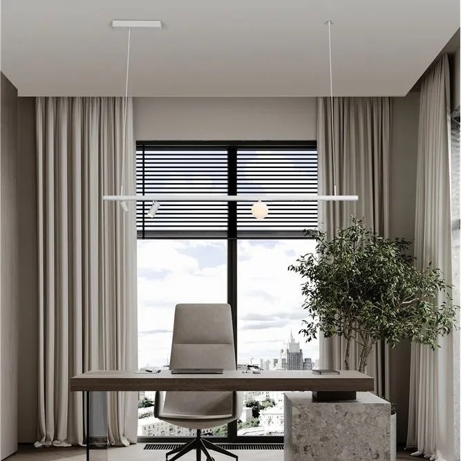 Sina magnetica suspendata tip lustra MADOC alb