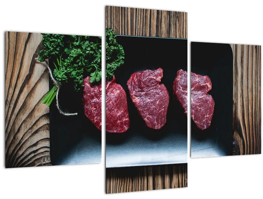 Tablou cu carne pe farfurie (90x60 cm)