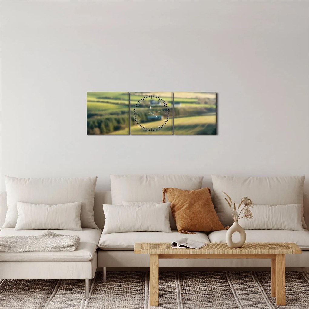 Tablou - Priveliște peisaj (cu ceas) (90x30 cm)