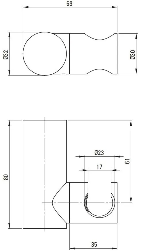Suport dus manual Deante Round auriu