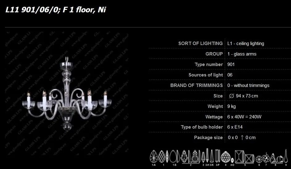 Lustra 6 brate eleganta design LUX, L11 901/06/0, F 1 floor
