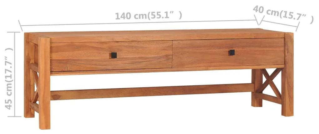 Comoda TV, 140x40x45 cm, lemn de tec reciclat 1, 140 x 40 x 45 cm
