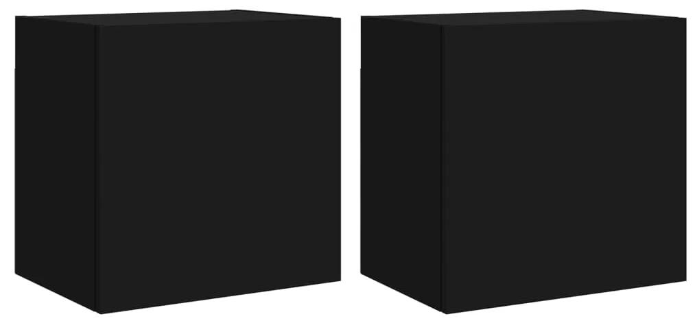 836899 vidaXL Comode TV de perete, 2 buc. negru, 40,5x30x40 cm lemn prelucrat