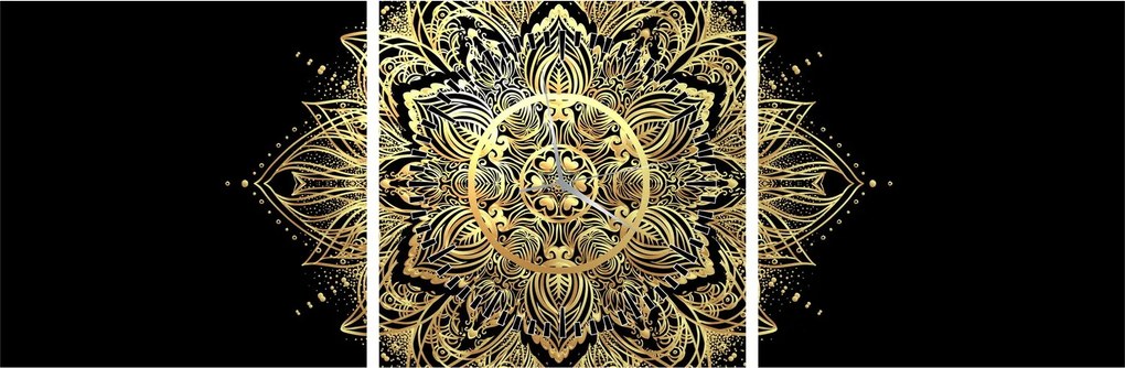 Tablou - Mandala bogăției (cu ceas) (90x30 cm)