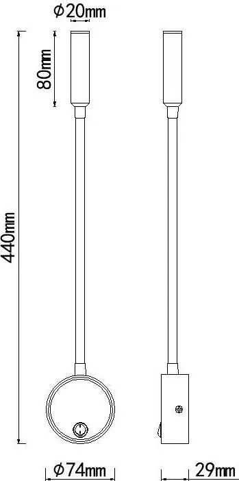 Aplica de perete cu reader LED BOAVISTA alb